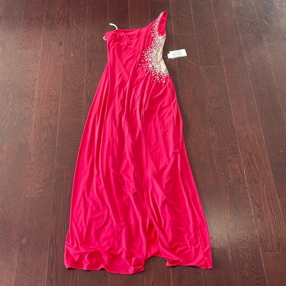 NWT Bejeweled One Shoulder Formal Dress